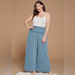 Women's Blue Wide-Leg Pants
